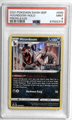 V1100: 2021: HOUNDOOM-HOLO: SWSH090: PRERELEASE: PSA 9: MINT: 87502314